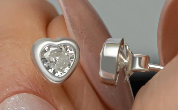 Heliophilia Silver Pendientes de Plata de Ley 925 con Circón
